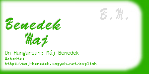 benedek maj business card