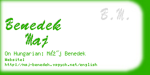 benedek maj business card